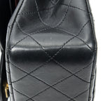 Chanel Quilted Double Flap Black Lambskin Leather — view 8