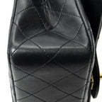Chanel Quilted Double Flap Black Lambskin Leather — view 7