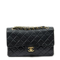 Chanel Quilted Double Flap Black Lambskin Leather