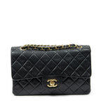 Chanel Quilted Double Flap Black Lambskin Leather