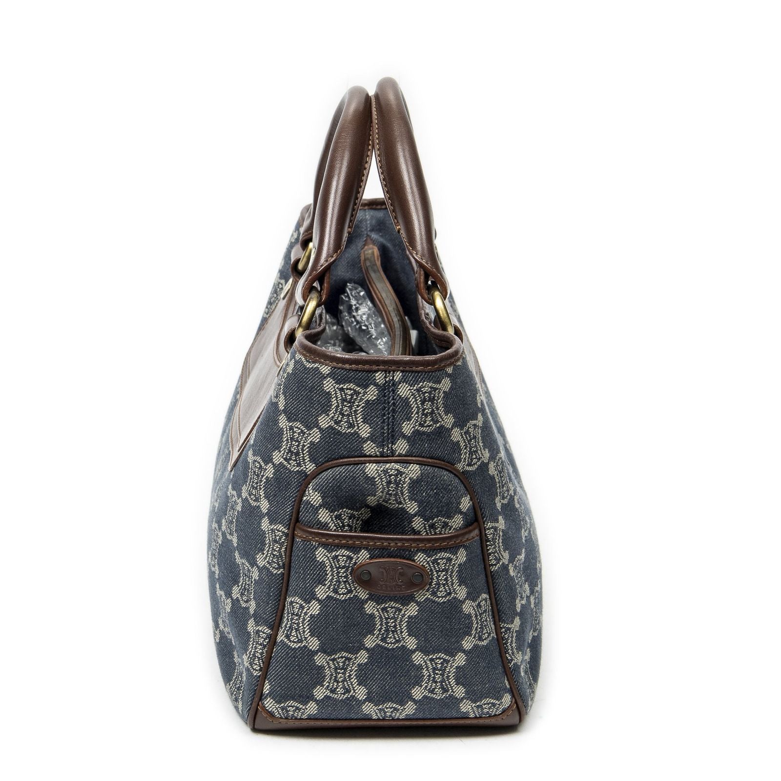 Celine Boogie Bag Blue Denim Brown Macadam — view 4