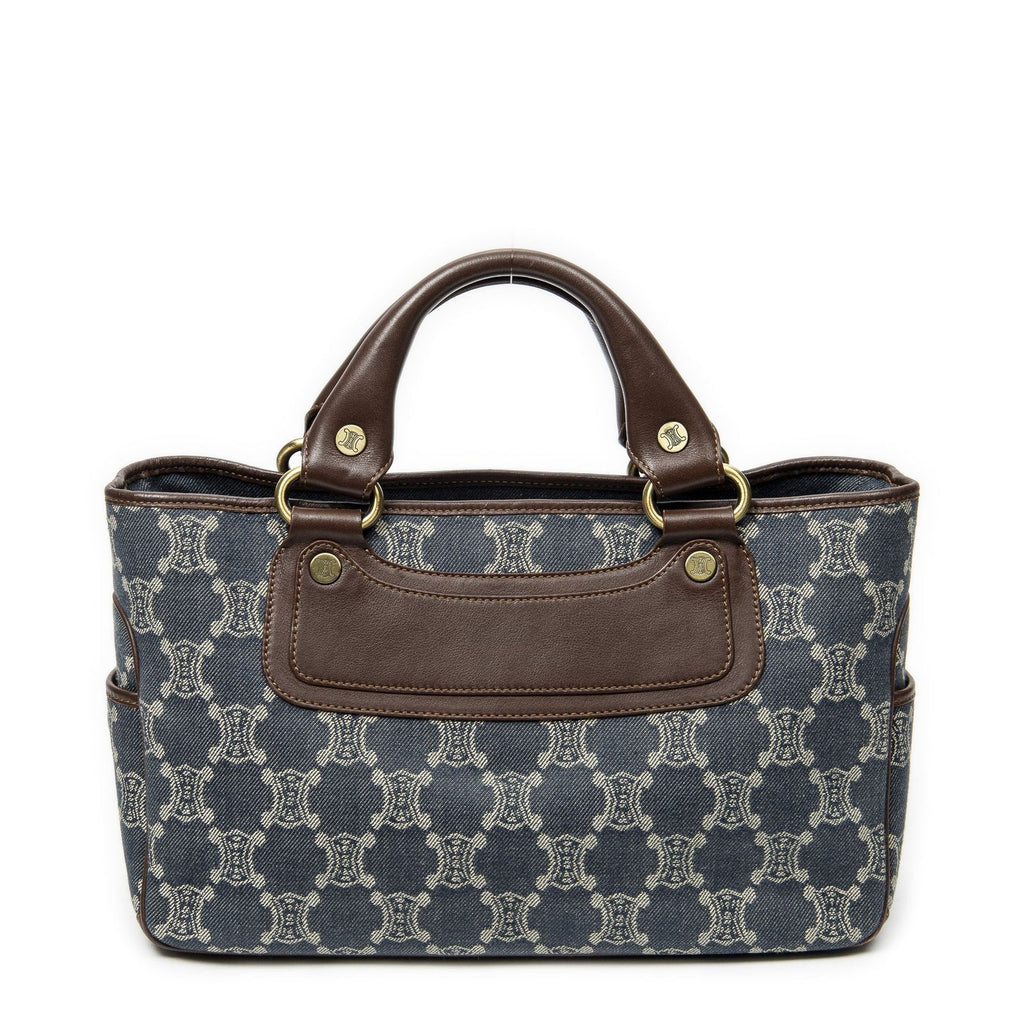 Celine Boogie Bag Blue Denim Brown Macadam