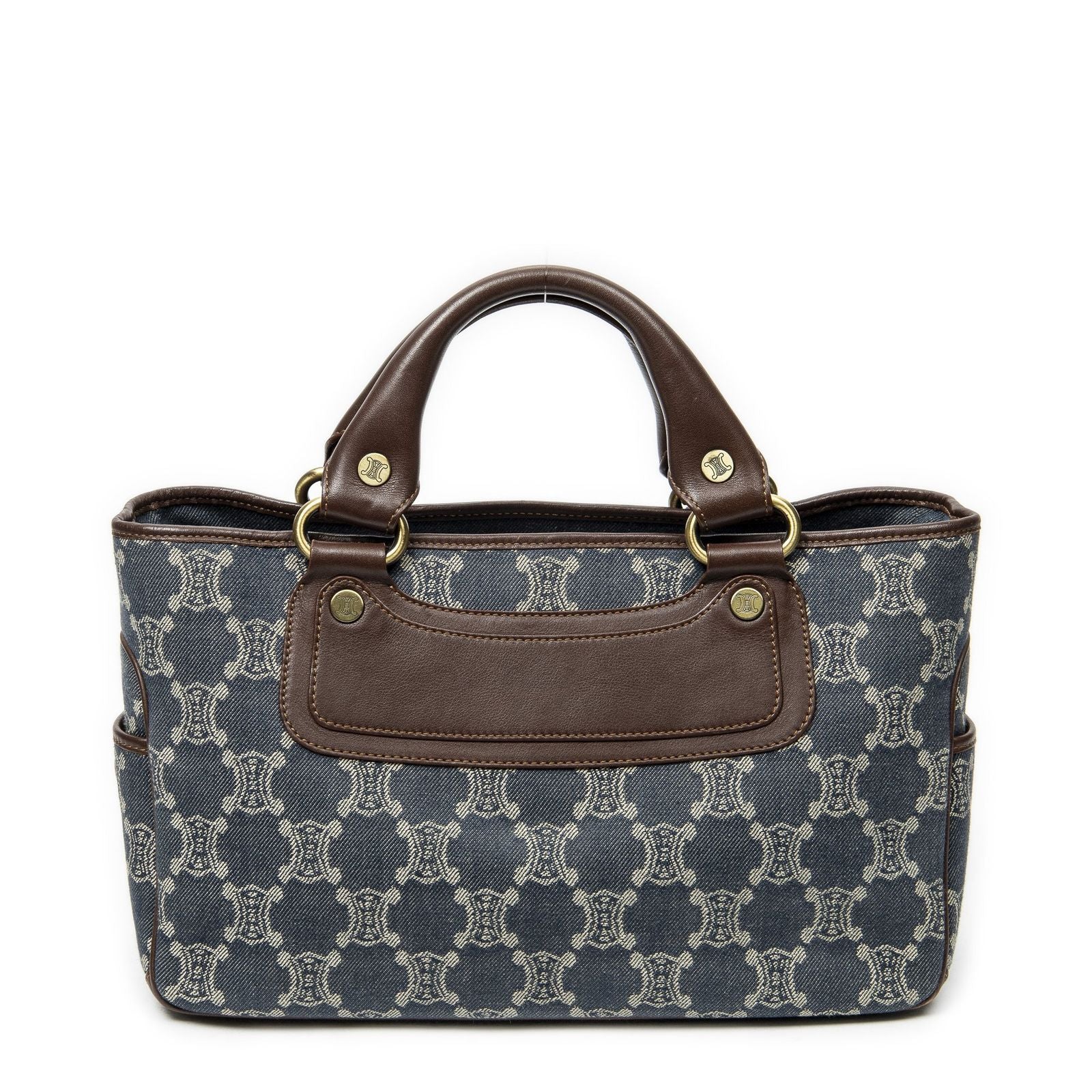 Celine Boogie Bag Blue Denim Brown Macadam