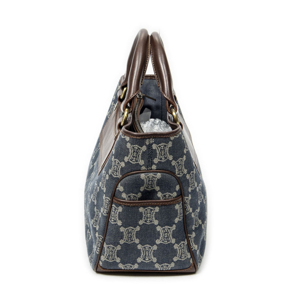 Celine Boogie Bag Blue Denim Brown Macadam — view 3