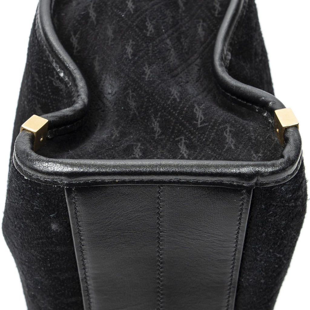 Saint Laurent Convertible Tote Black GG Suede Leather — view 7