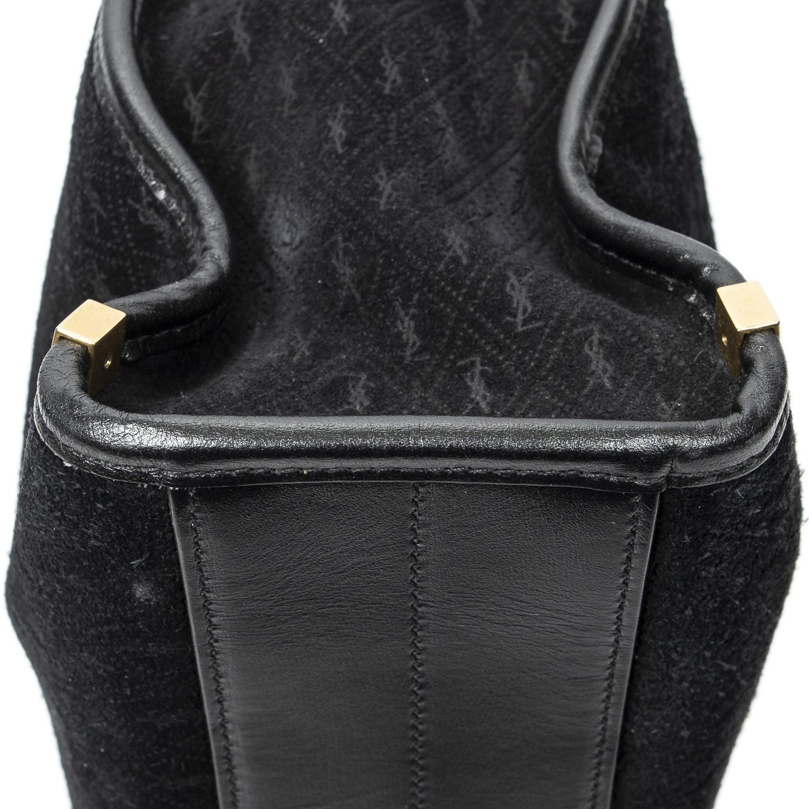Saint Laurent Convertible Tote Black GG Suede Leather — view 7