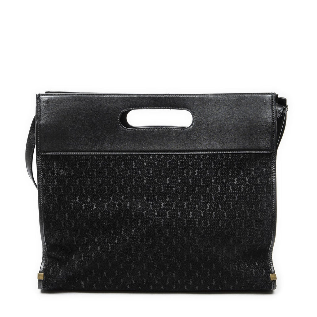 Saint Laurent Convertible Tote Black GG Suede Leather