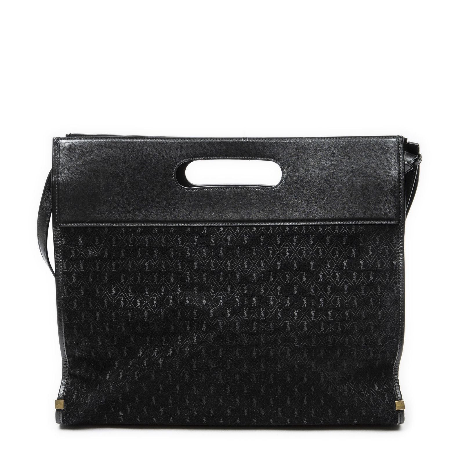 Saint Laurent Convertible Tote Black GG Suede Leather