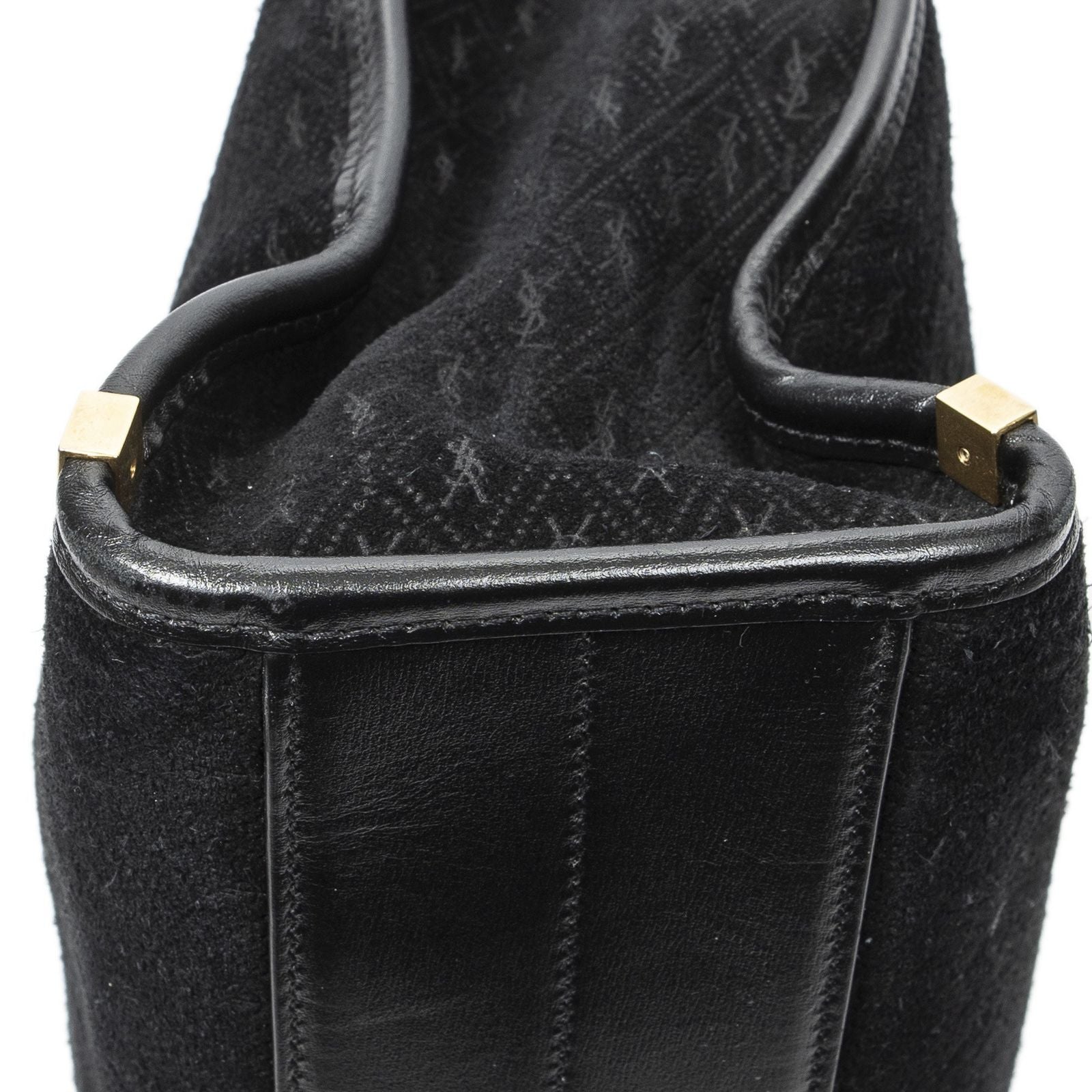 Saint Laurent Convertible Tote Black GG Suede Leather — view 8