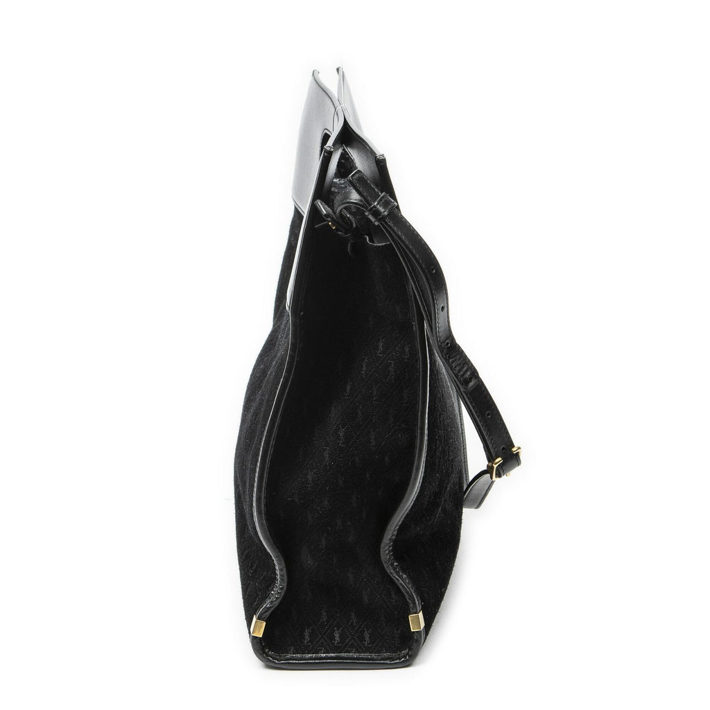Saint Laurent Convertible Tote Black GG Suede Leather — view 3