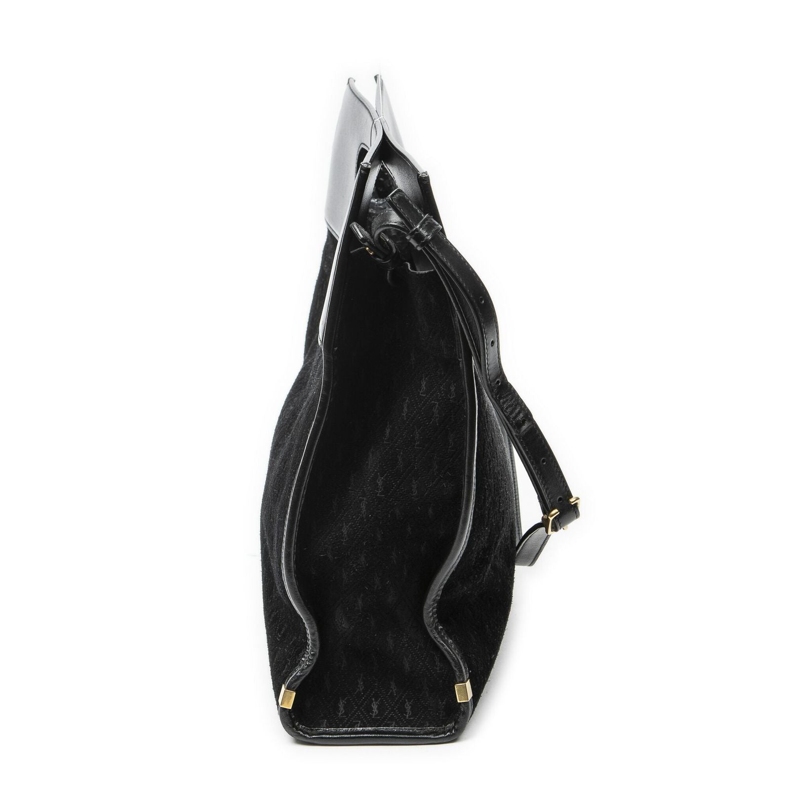 Saint Laurent Convertible Tote Black GG Suede Leather — view 3