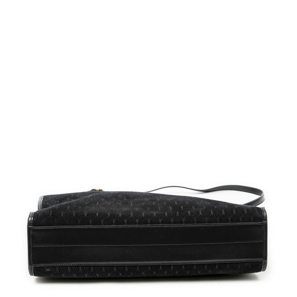 Saint Laurent Convertible Tote Black GG Suede Leather — view 6