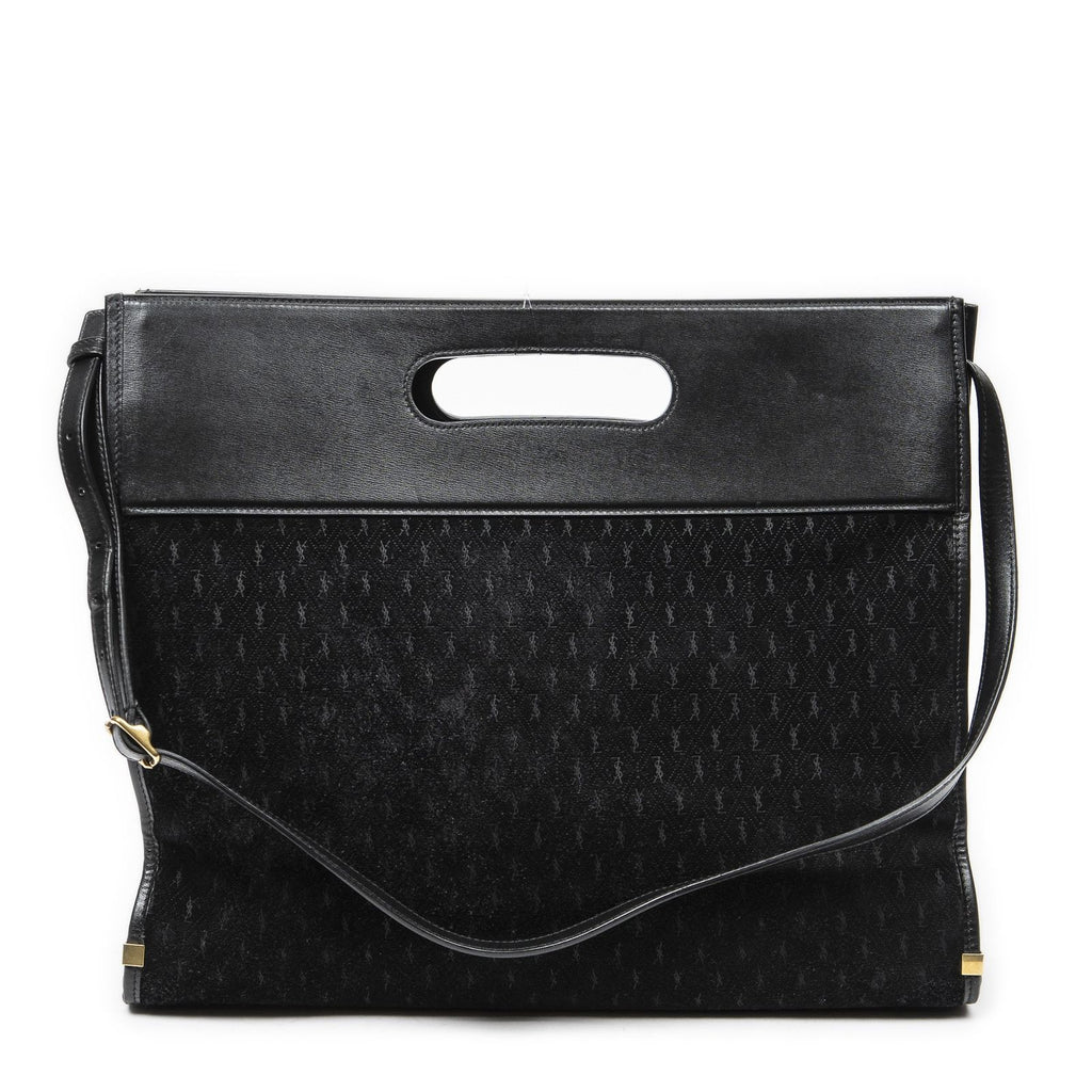 Saint Laurent Convertible Tote Black GG Suede Leather — view 5