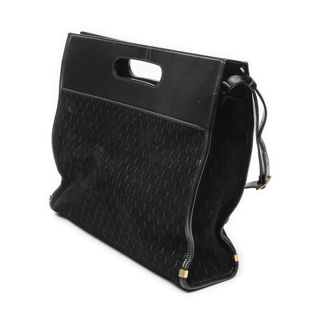Saint Laurent Convertible Tote Black GG Suede Leather — view 2