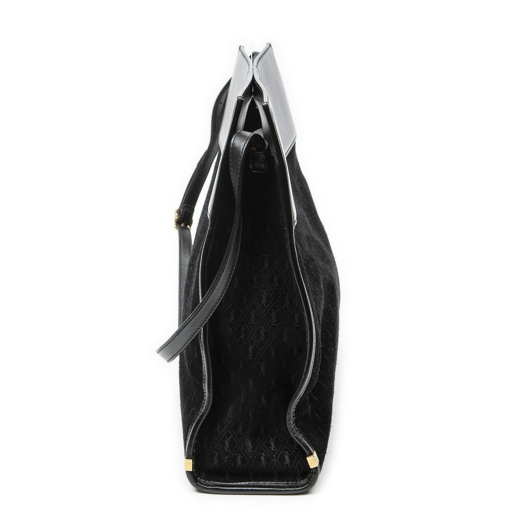 Saint Laurent Convertible Tote Black GG Suede Leather — view 4