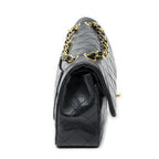 Chanel Quilted Double Flap Black Lambskin Leather — view 4