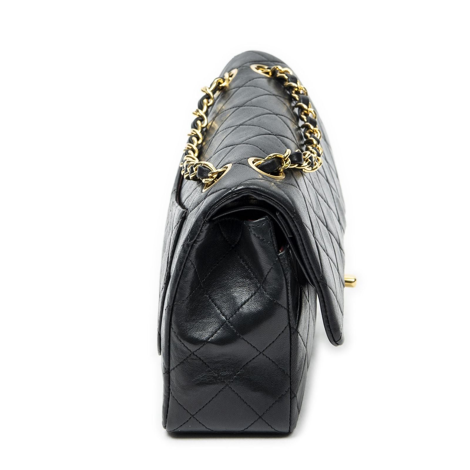 Chanel Quilted Double Flap Black Lambskin Leather — view 4