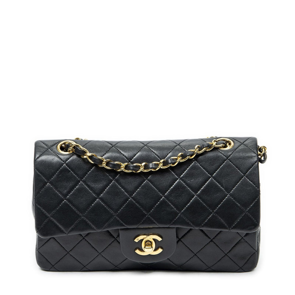 Chanel Quilted Double Flap Black Lambskin Leather