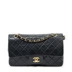 Chanel Quilted Double Flap Black Lambskin Leather