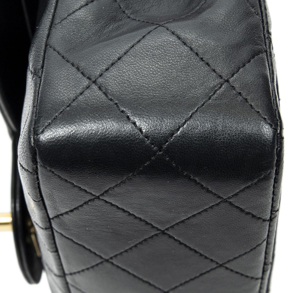 Chanel Quilted Double Flap Black Lambskin Leather — view 8