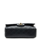 Chanel Quilted Double Flap Black Lambskin Leather — view 6