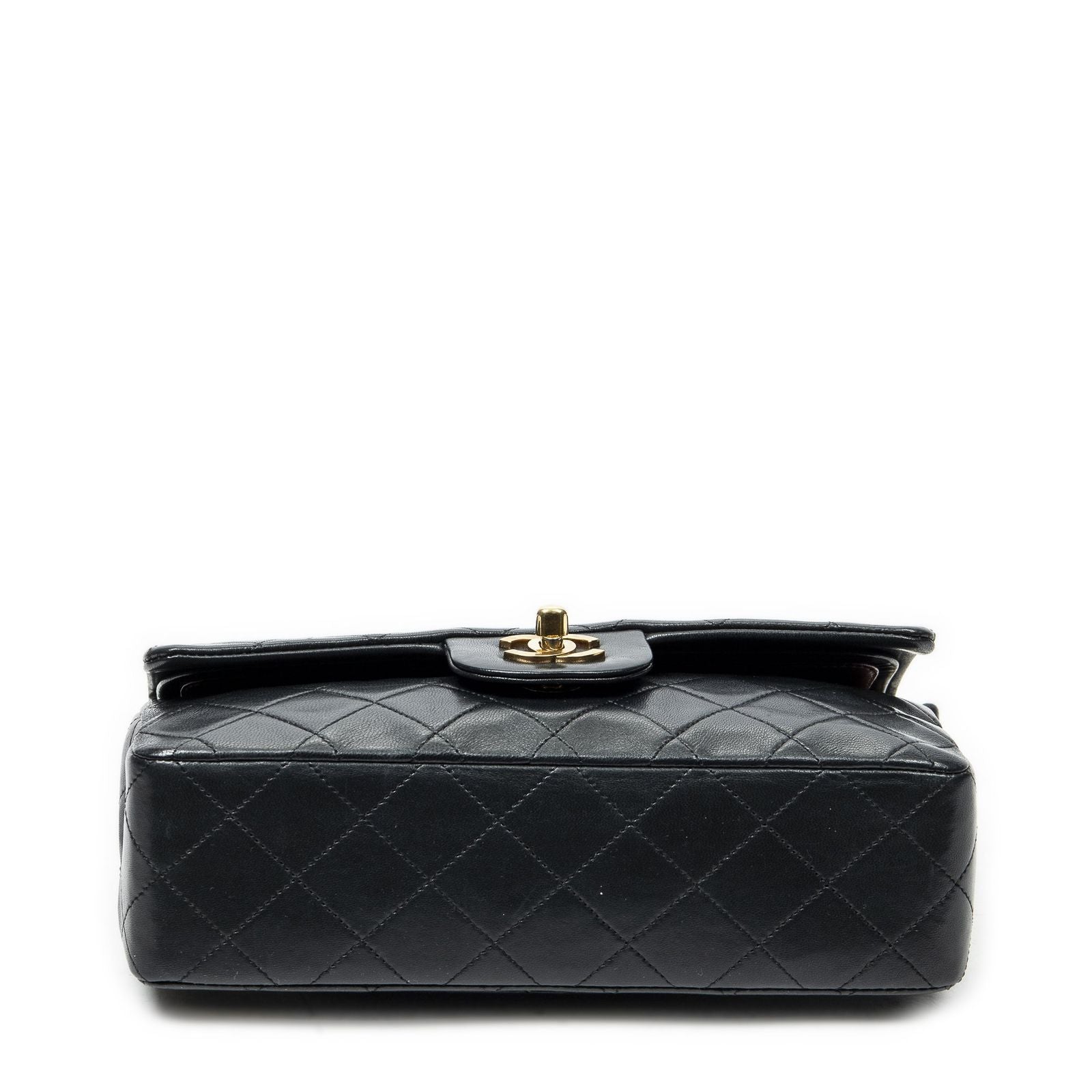 Chanel Quilted Double Flap Black Lambskin Leather — view 6