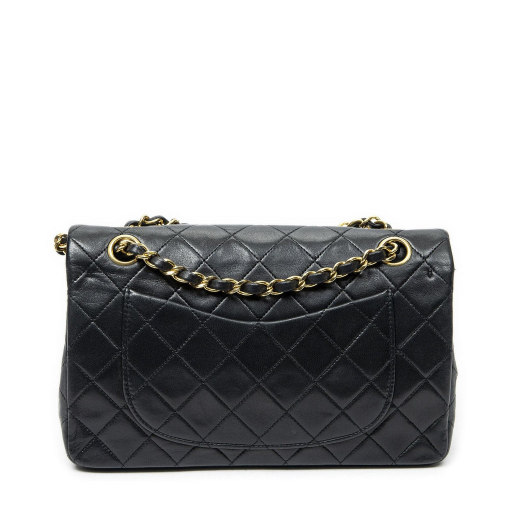 Chanel Quilted Double Flap Black Lambskin Leather — view 5