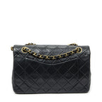 Chanel Quilted Double Flap Black Lambskin Leather — view 5
