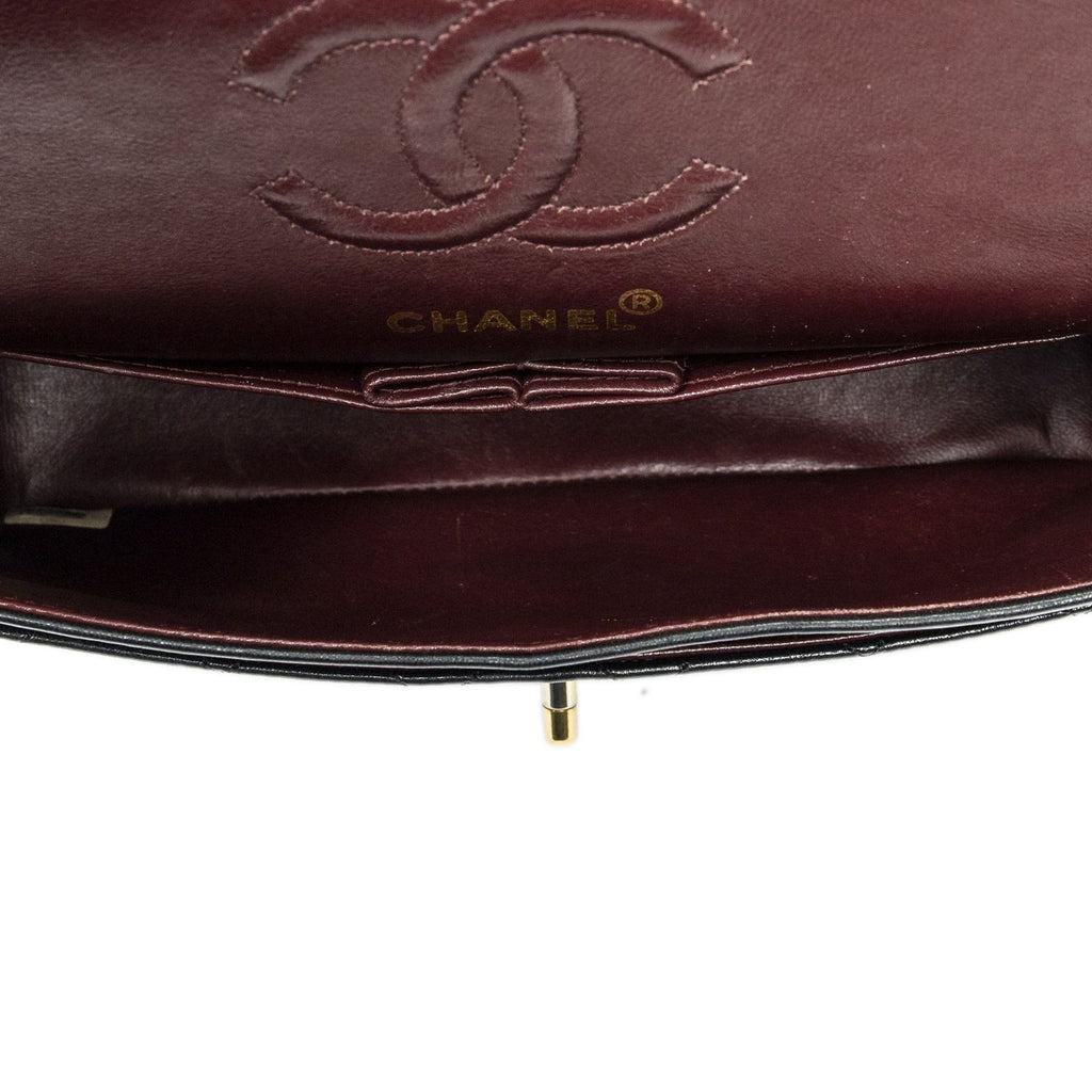 Chanel Quilted Double Flap Black Lambskin Leather — view 9
