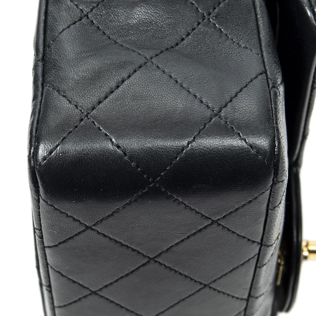 Chanel Quilted Double Flap Black Lambskin Leather — view 7