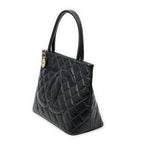 Chanel Timeless Medallion Tote Black Quilted Caviar Leather — view 2