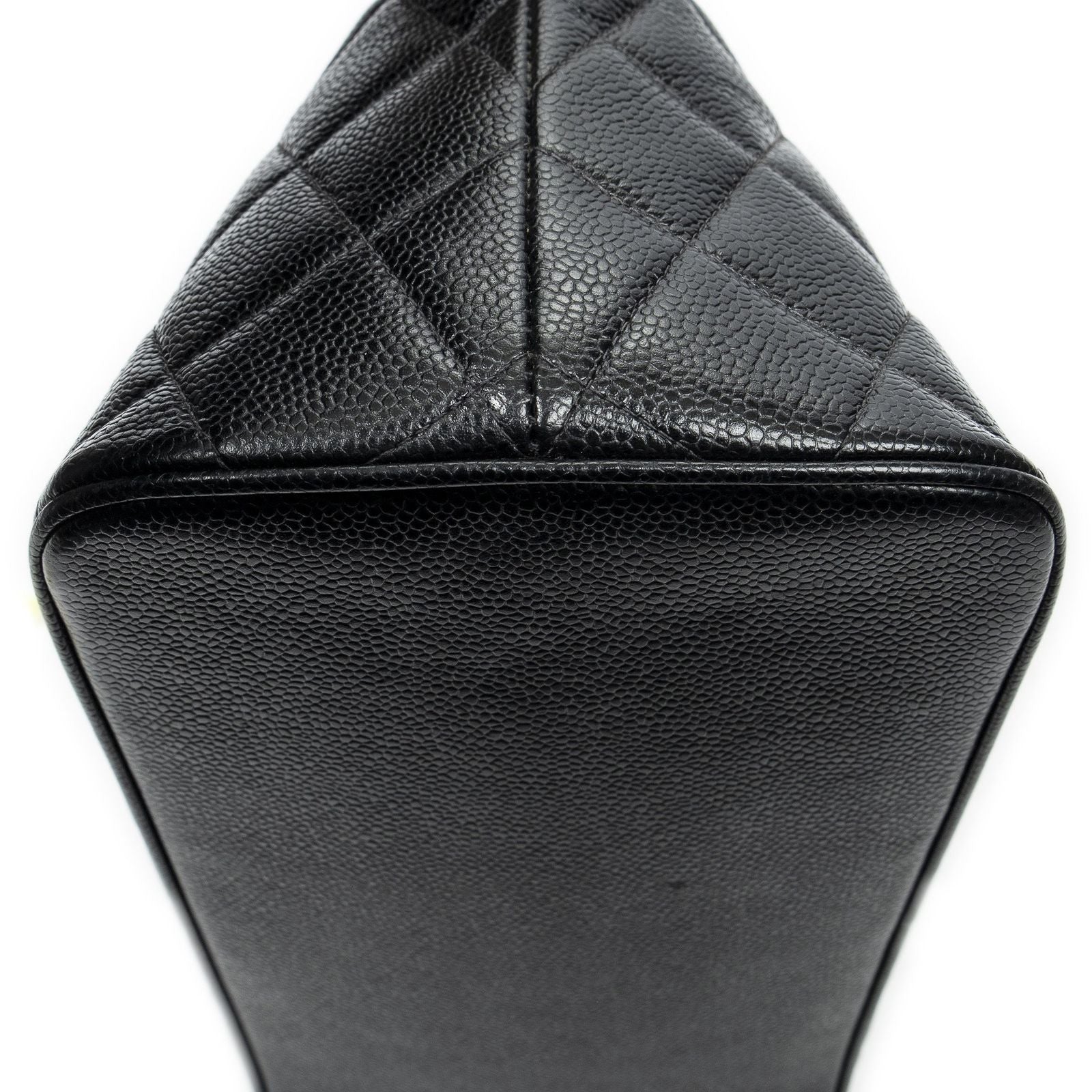 Chanel Timeless Medallion Tote Black Quilted Caviar Leather — view 8