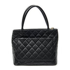 Chanel Timeless Medallion Tote Black Quilted Caviar Leather — view 5
