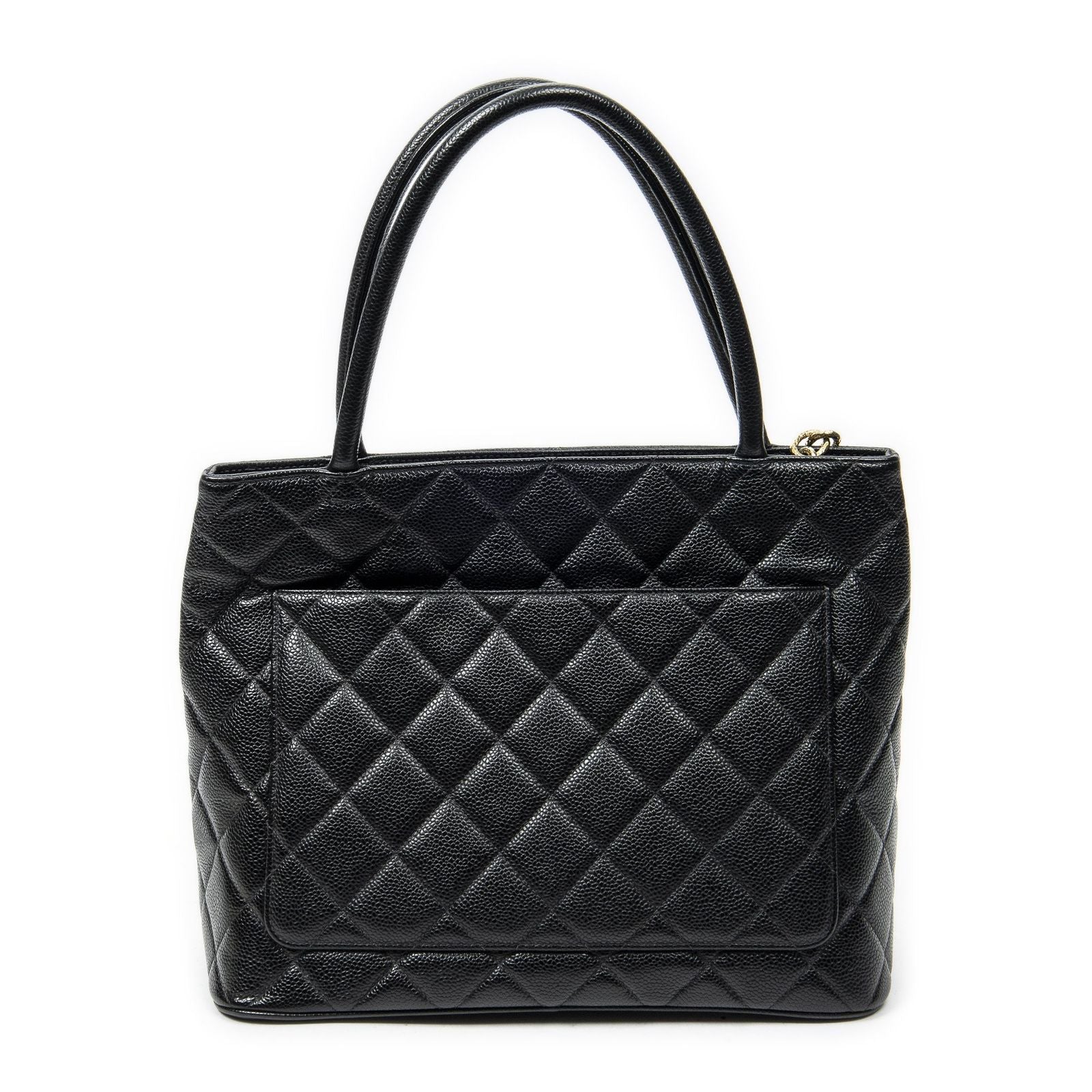 Chanel Timeless Medallion Tote Black Quilted Caviar Leather — view 5
