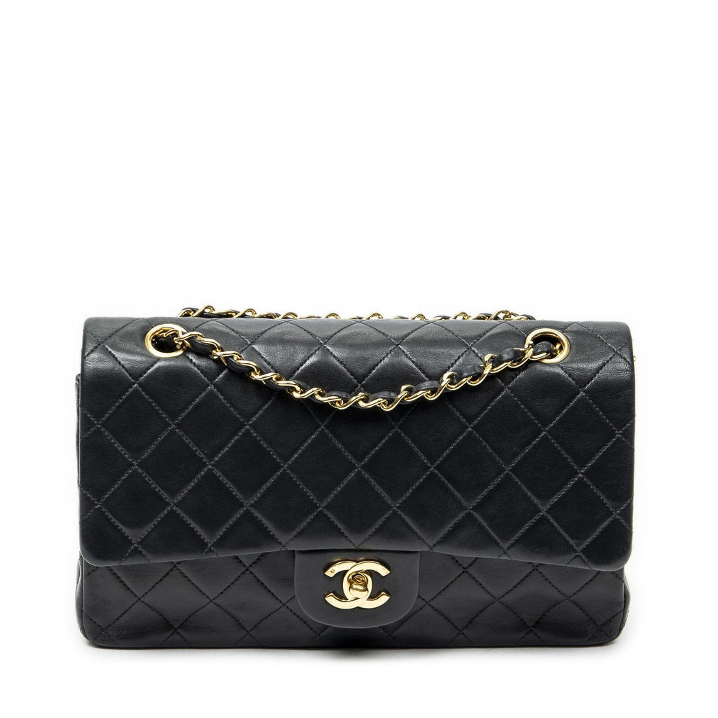 Chanel Quilted Double Flap Black Lambskin Leather