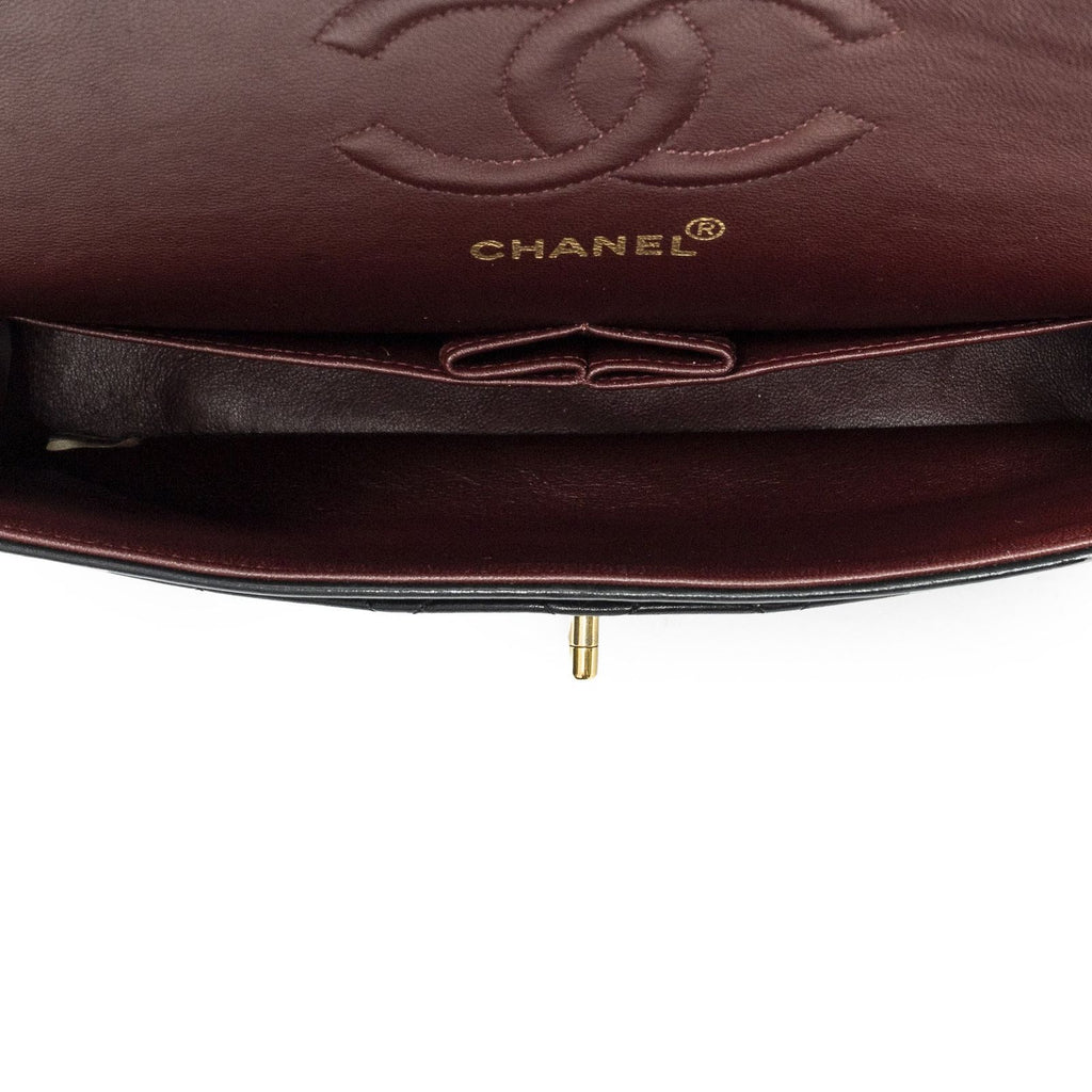 Chanel Quilted Double Flap Black Lambskin Leather — view 9
