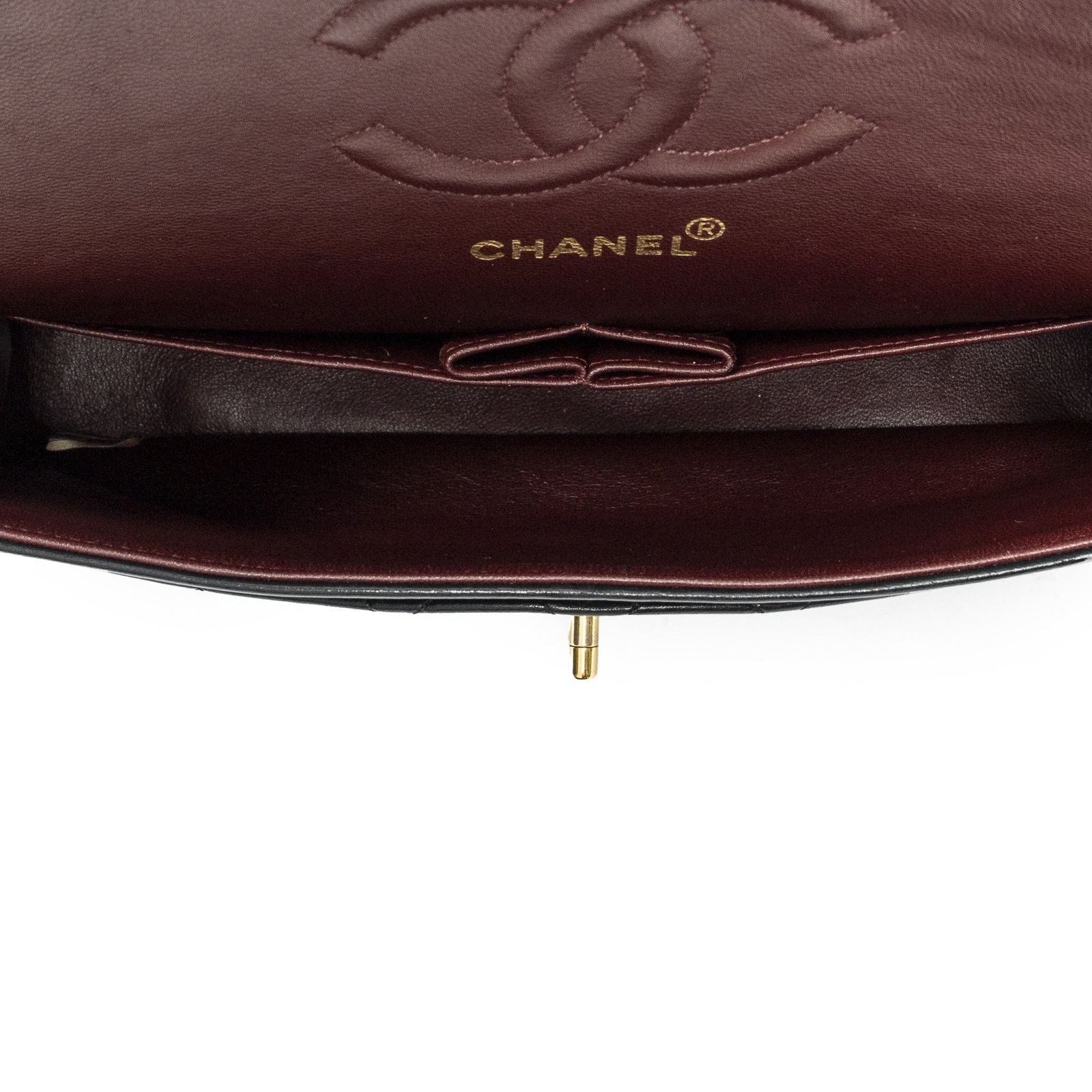 Chanel Quilted Double Flap Black Lambskin Leather — view 9