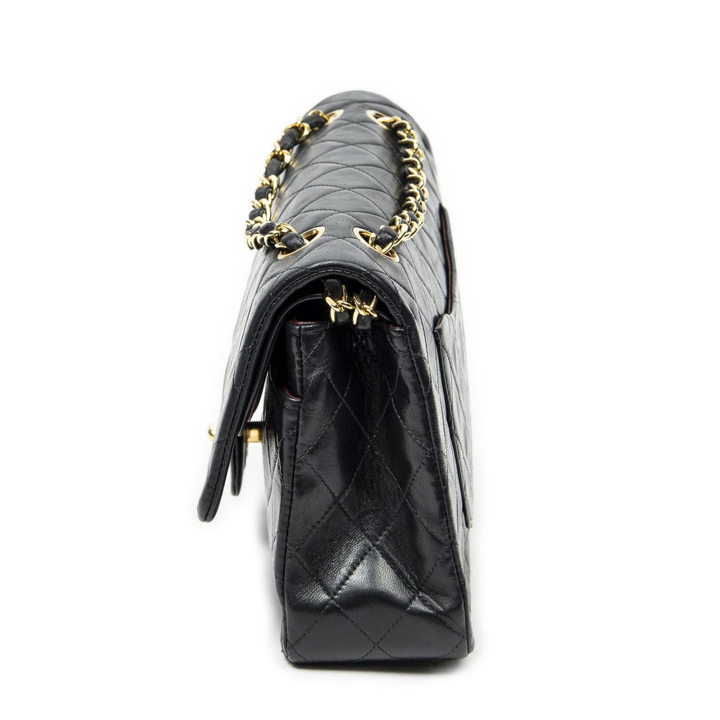 Chanel Quilted Double Flap Black Lambskin Leather — view 3