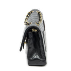Chanel Quilted Double Flap Black Lambskin Leather — view 3