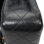 Chanel Quilted Double Flap Black Lambskin Leather — view 8