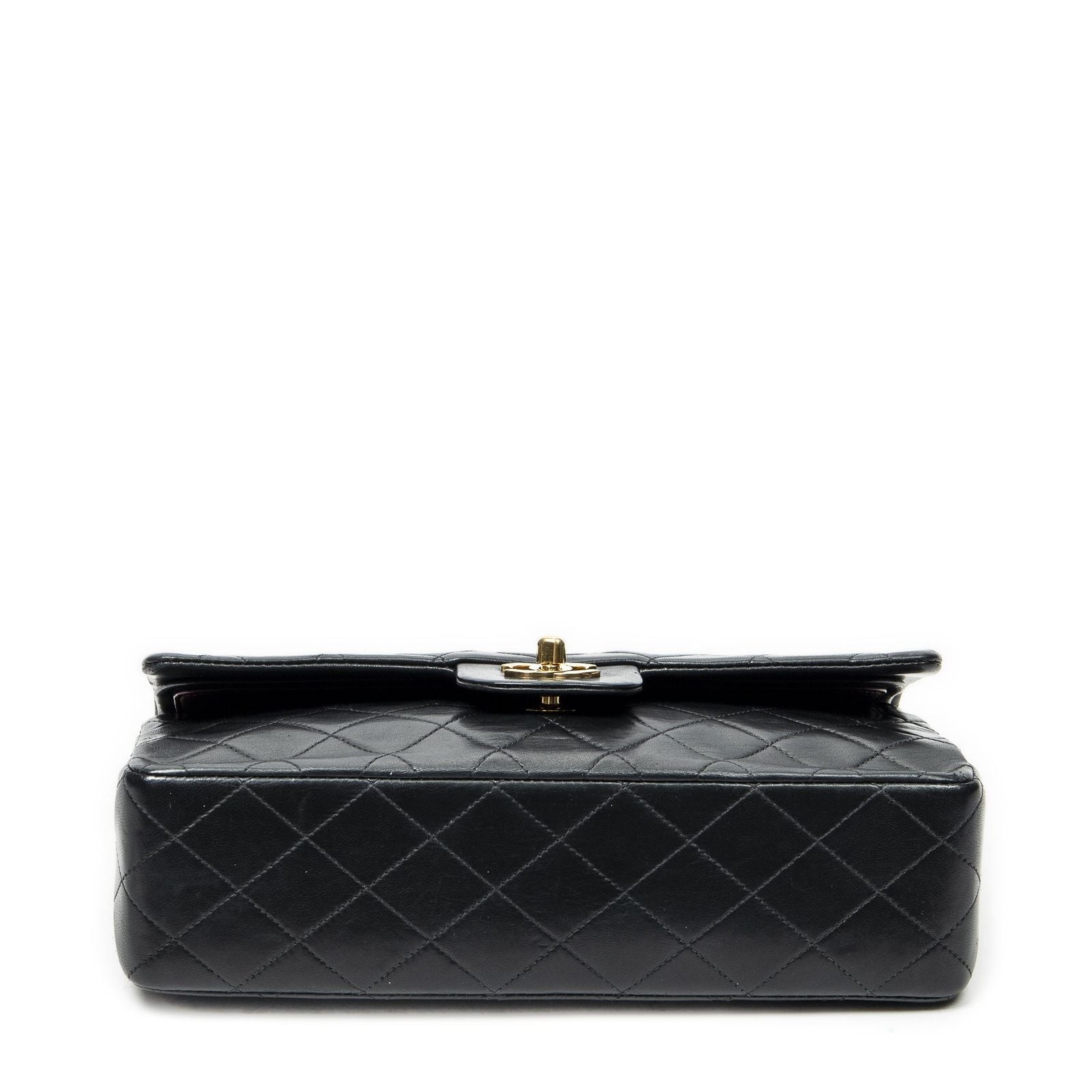 Chanel Quilted Double Flap Black Lambskin Leather — view 6