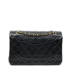 Chanel Quilted Double Flap Black Lambskin Leather — view 5