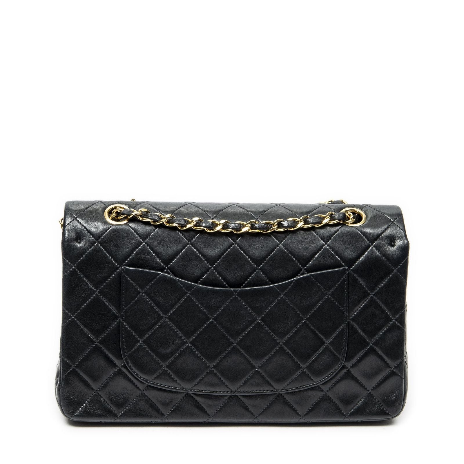 Chanel Quilted Double Flap Black Lambskin Leather — view 5