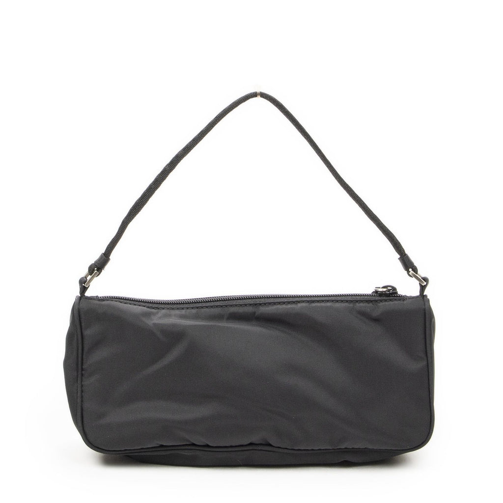 Prada Vintage Rectangle Pochette Black Nylon Canvas Pouch — view 5