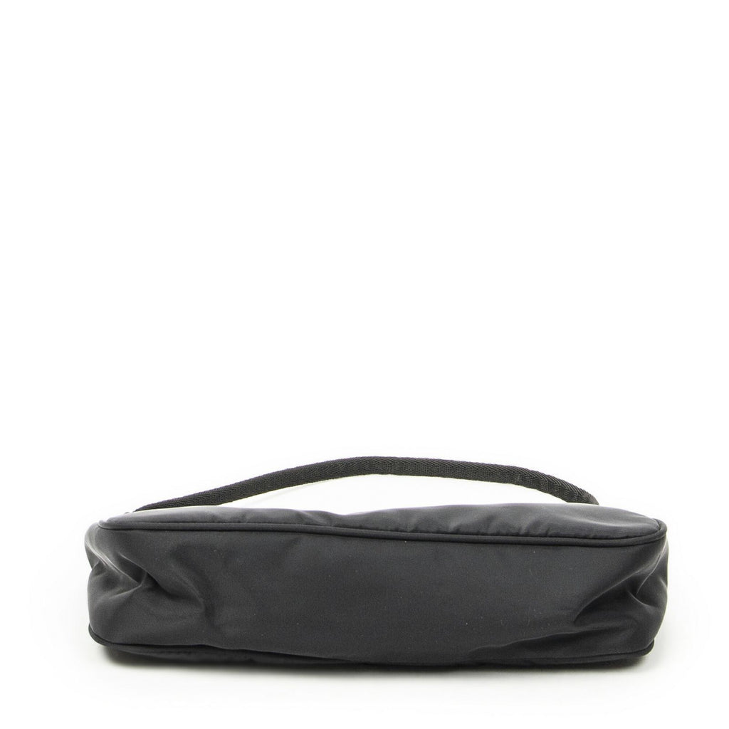 Prada Vintage Rectangle Pochette Black Nylon Canvas Pouch — view 6