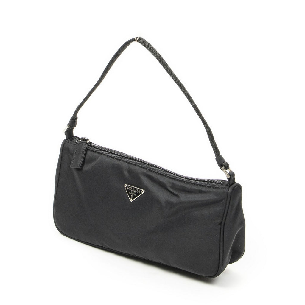 Prada Vintage Rectangle Pochette Black Nylon Canvas Pouch — view 2