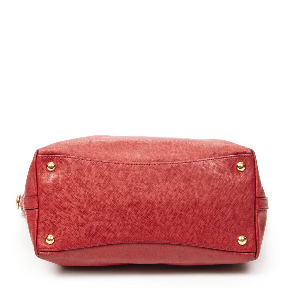 Prada Convertible Open Tote Red Saffiano Leather — view 6