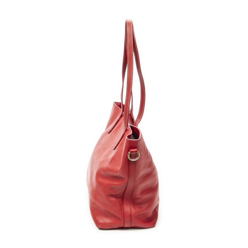 Prada Convertible Open Tote Red Saffiano Leather — view 4