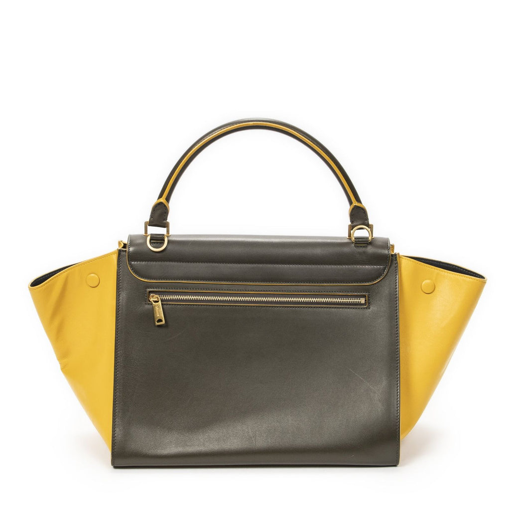 Celine Midi Amtrak Green Yellow Calfskin Leather Messenger — view 5