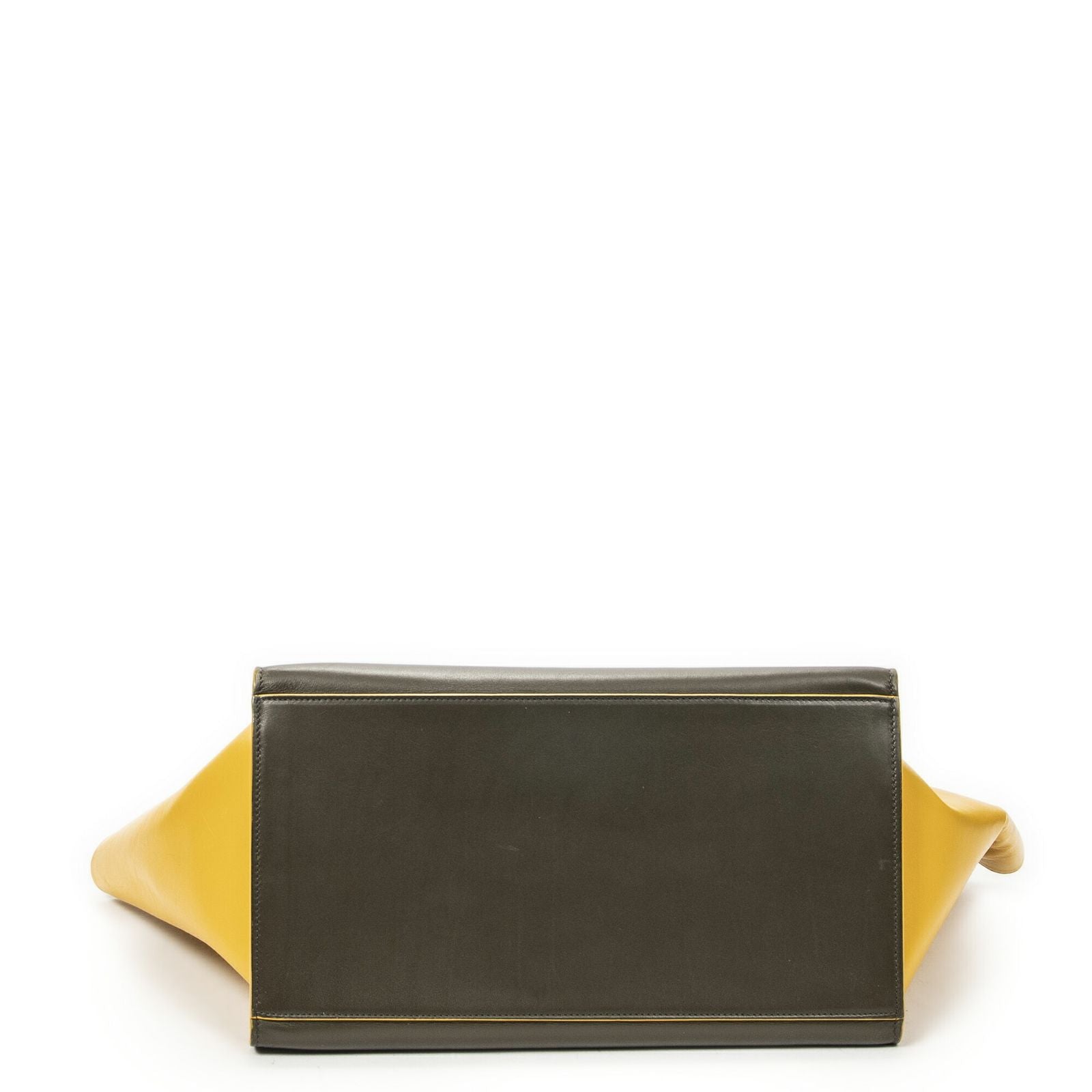Celine Midi Amtrak Green Yellow Calfskin Leather Messenger — view 6